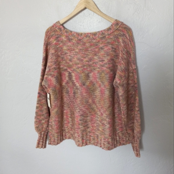Anthropologie Pilcro Oversized Deep V-neck Sweater Heather Multi S - Picture 7 of 14